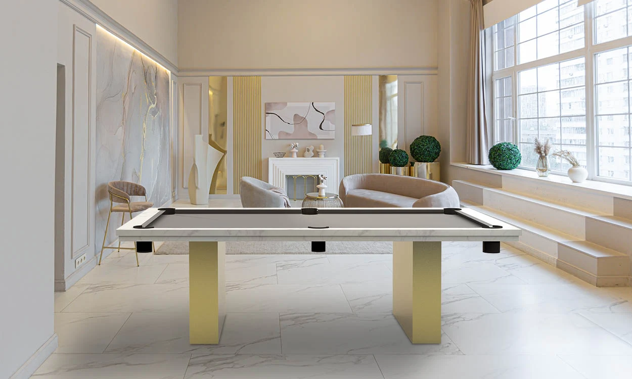 Mesa de billar Mérida de El Billar — acabado dorado premium